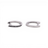 10K White Gold Huggie Earrings with 0.05Tw Round Sapphires - Miral Jewelry
