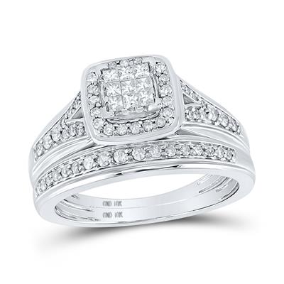 10k White Gold Modern 3 Pieces Set with 0.75Tw Round Diamonds - Miral Jewelry