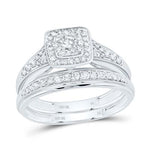 10k White Gold Modern 3 Pieces Set with 0.87tw Round Diamonds - Miral Jewelry