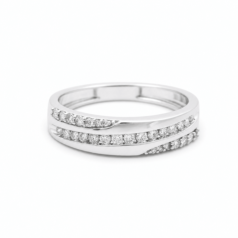 10k White Gold Pear 3 Pieces Diamond with 1.50Tw Round Diamonds - Miral Jewelry