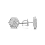 10K White Gold Rhombus Fashion Diamond Women's Earrings - Miral Jewelry