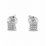 10K White Gold Stud Diamond Earrings with 0.05Tw Round Diamonds - Miral Jewelry