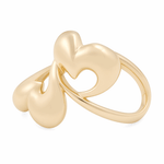 10K Yellow Gold 2 Heart Fashion Women's Ring - Miral Jewelry