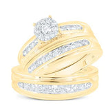 10k Yellow Gold 3 Pieces Set with 1.00tw Round Diamonds - Miral Jewelry