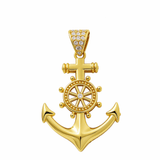 10K Yellow Gold Anchor Men's Pendant - Miral Jewelry