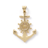 10K Yellow Gold Anchor Pendant - Miral Jewelry