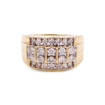 10k Yellow Gold Band Diamond with 1.00Tw Round Diamonds Men's Ring - Miral Jewelry