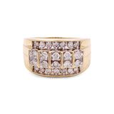 10k Yellow Gold Band Diamond with 1.00Tw Round Diamonds Men's Ring - Miral Jewelry