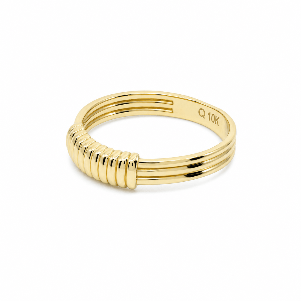 10K Yellow Gold Band Fashion Women's Ring - Miral Jewelry