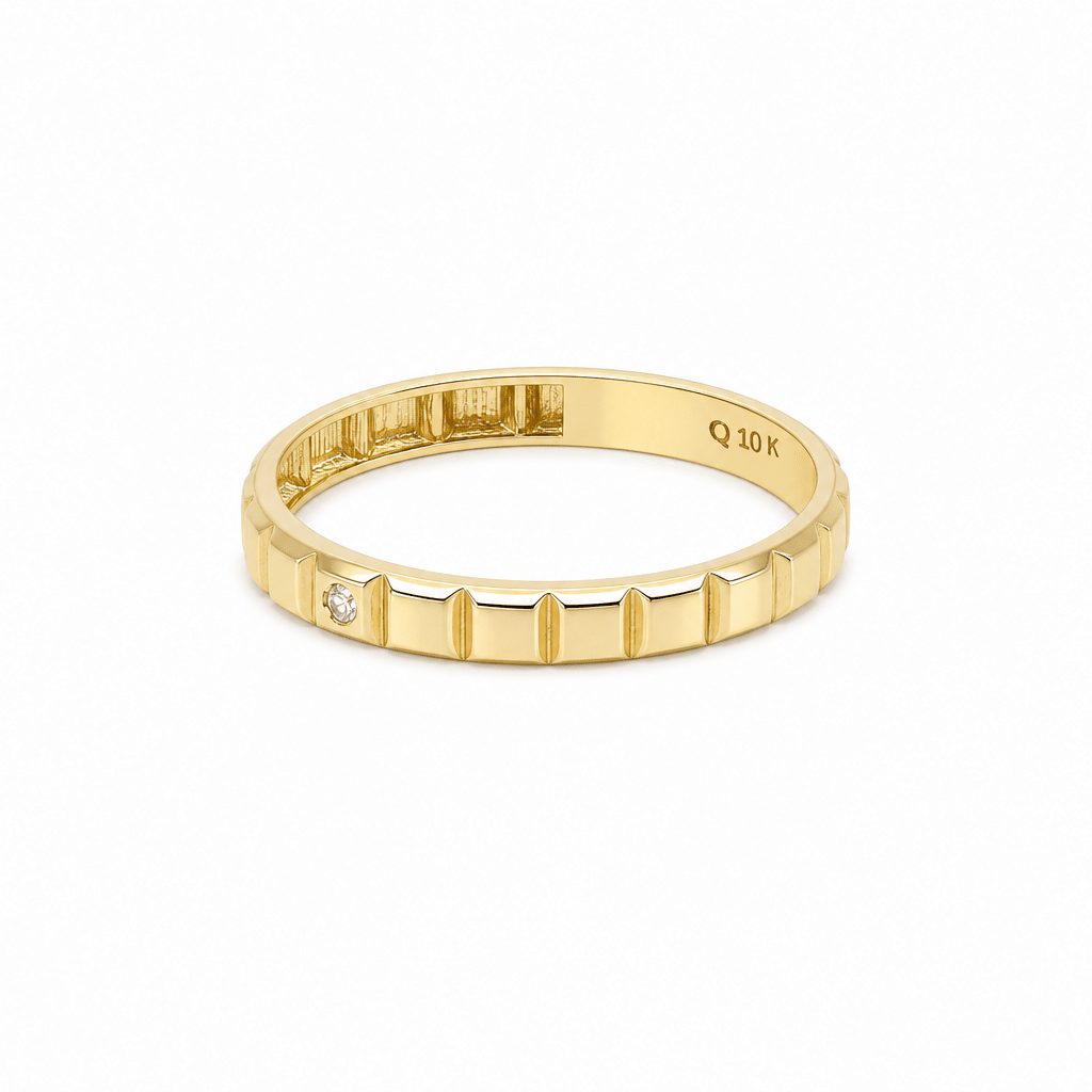 10K Yellow Gold Band Fashion Women's Ring - Miral Jewelry