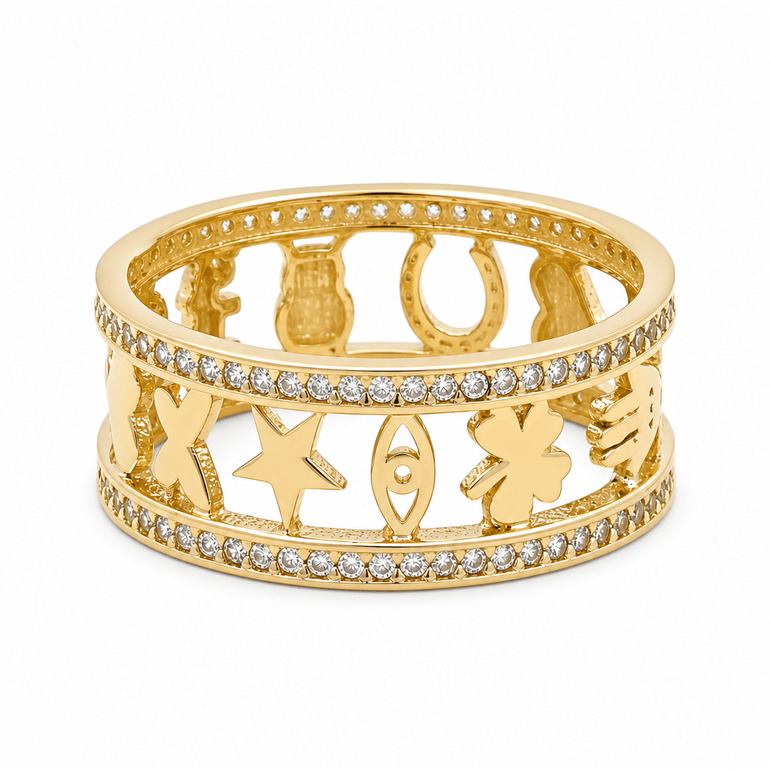 10K Yellow Gold Band Fashion Women's Ring - Miral Jewelry