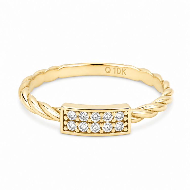 10K Yellow Gold Band Fashion Women's Ring - Miral Jewelry