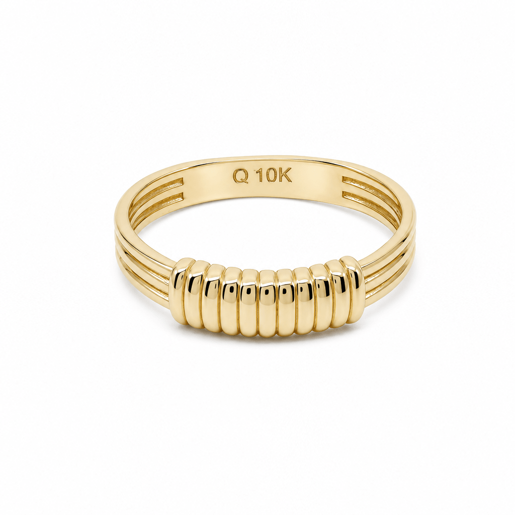 10K Yellow Gold Band Fashion Women's Ring - Miral Jewelry