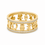 10K Yellow Gold Band Fashion Women's Ring - Miral Jewelry