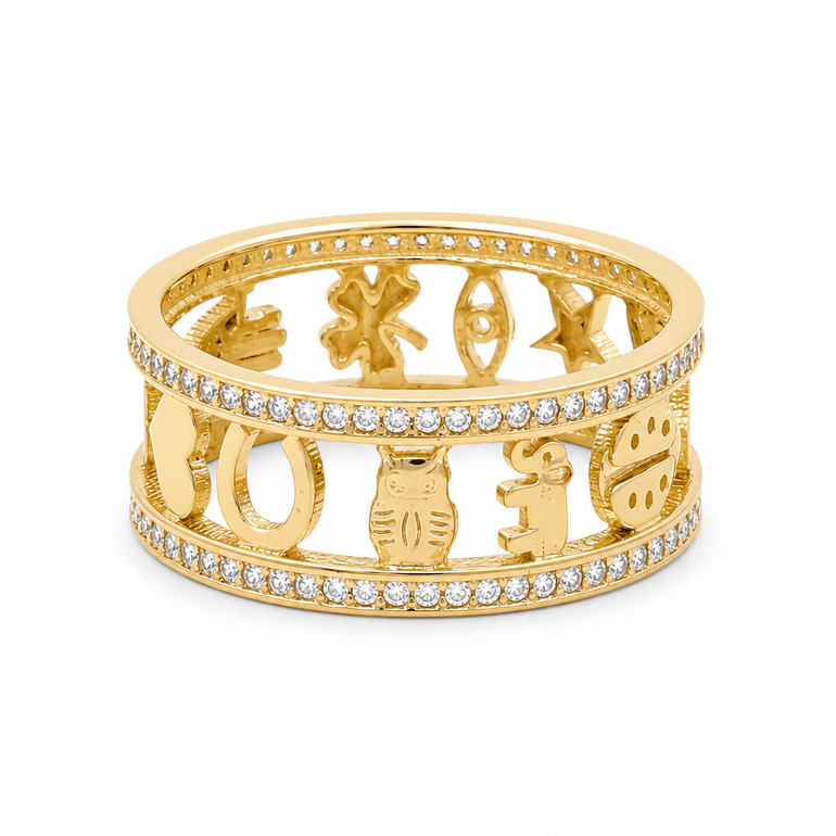 10K Yellow Gold Band Fashion Women's Ring - Miral Jewelry