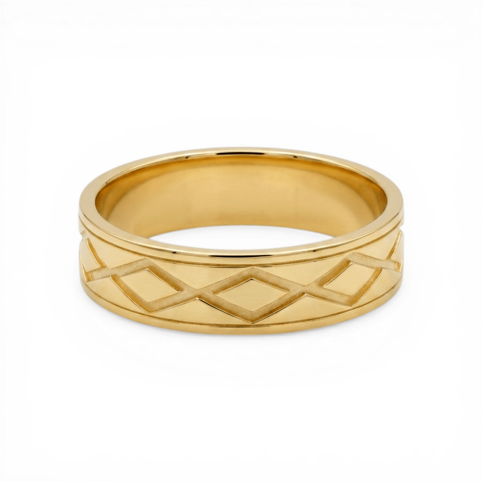 10K Yellow Gold Band Wedding Band - Miral Jewelry