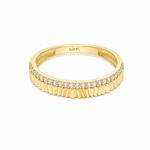 10K Yellow Gold Band With CZ Fashion Women's Ring - Miral Jewelry