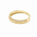 10K Yellow Gold Band With CZ Fashion Women's Ring - Miral Jewelry