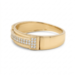 10K Yellow Gold Band with Cz Wedding Band - Miral Jewelry