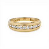 10K Yellow Gold Band with Cz Wedding Band - Miral Jewelry