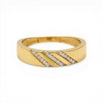 10K Yellow Gold Band with Cz Wedding Band - Miral Jewelry