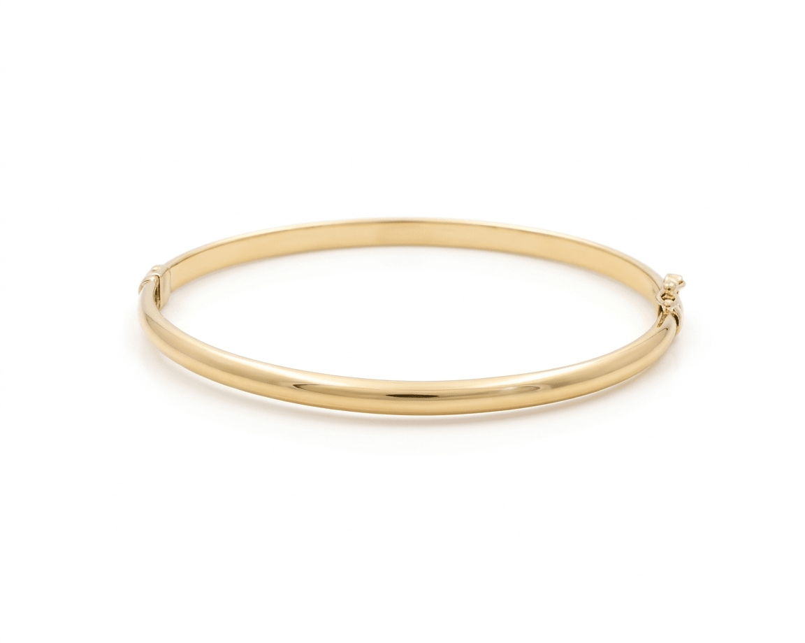 10K Yellow Gold Bangle Bracelet Women's - Miral Jewelry