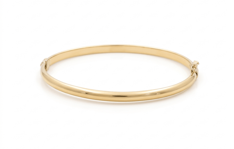 10K Yellow Gold Bangle Bracelet Women's - Miral Jewelry