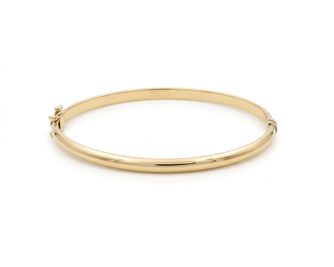 10K Yellow Gold Bangle Bracelet Women's - Miral Jewelry