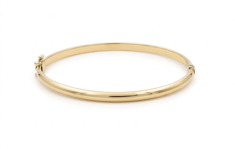 10K Yellow Gold Bangle Bracelet Women's - Miral Jewelry