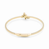 10K Yellow Gold Bangle with Butterfly Women's Bracelet - Miral Jewelry