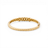 10K Yellow Gold Bangle with Cz Bracelet Women's - Miral Jewelry
