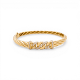 10K Yellow Gold Bangle with Cz Bracelet Women's - Miral Jewelry