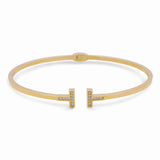 10K Yellow Gold Bangle with Cz Women's Bracelet - Miral Jewelry