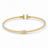 10K Yellow Gold Bangle with Cz Women's Bracelet - Miral Jewelry