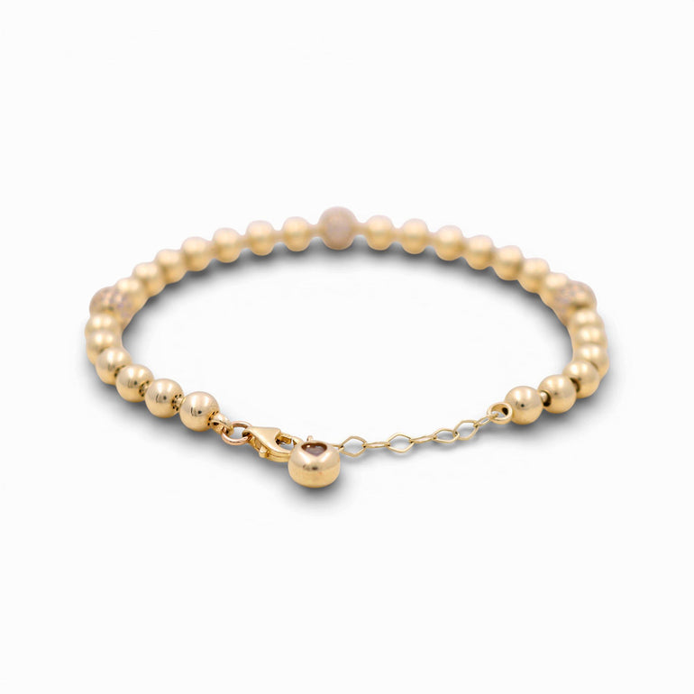 10K Yellow Gold Beads Bracelet - Miral Jewelry