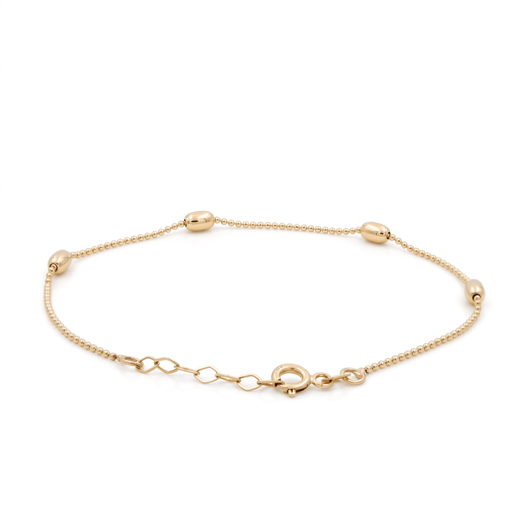 10K Yellow Gold Beads Bracelet Women's - Miral Jewelry
