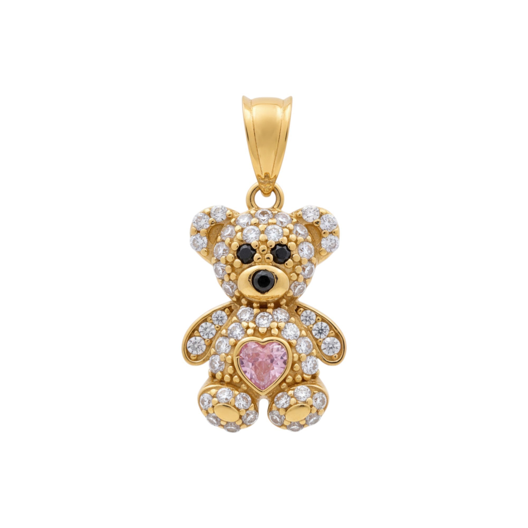 10K Yellow Gold Bear Pendant - Miral Jewelry