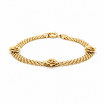 10K Yellow Gold Bismark Roses Bracelet Women's - Miral Jewelry