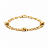 10K Yellow Gold Bismark Roses Bracelet Women's - Miral Jewelry
