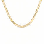 10k Yellow Gold Bismark with Hearts Necklaces 17.5" - Miral Jewelry