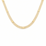 10k Yellow Gold Bismark with Hearts Necklaces 17.5" - Miral Jewelry