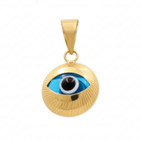 10K Yellow Gold Blue Eye Pendant - Miral Jewelry