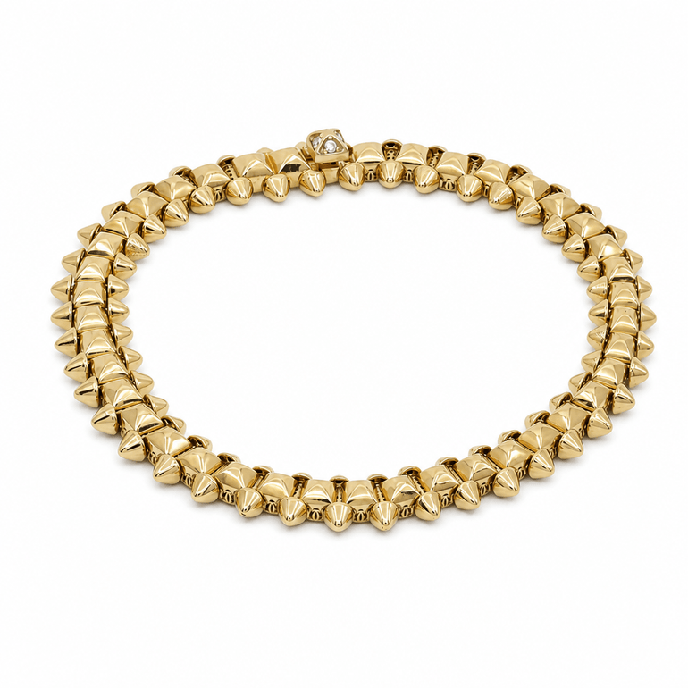 10K Yellow Gold Bold Link Bracelet – 8mm - Miral Jewelry