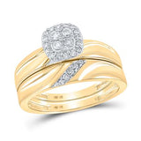 10k Yellow Gold Bridal 3 Pieces Diamond with 0.33Tw Round Diamonds - Miral Jewelry