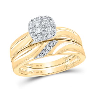 10k Yellow Gold Bridal 3 Pieces Diamond with 0.33Tw Round Diamonds - Miral Jewelry