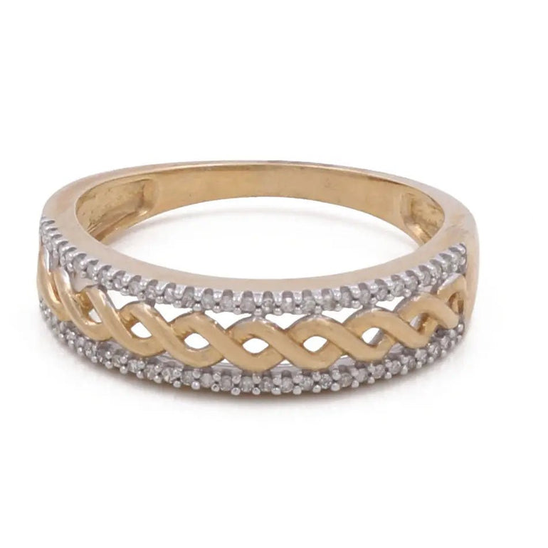 10K Yellow Gold Bridal Men Ring with Diamonds - Miral Jewelry