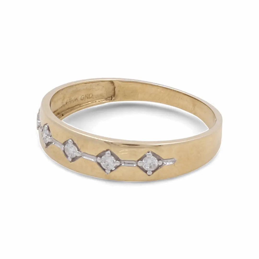 10K Yellow Gold Bridal Men Ring with Diamonds - Miral Jewelry