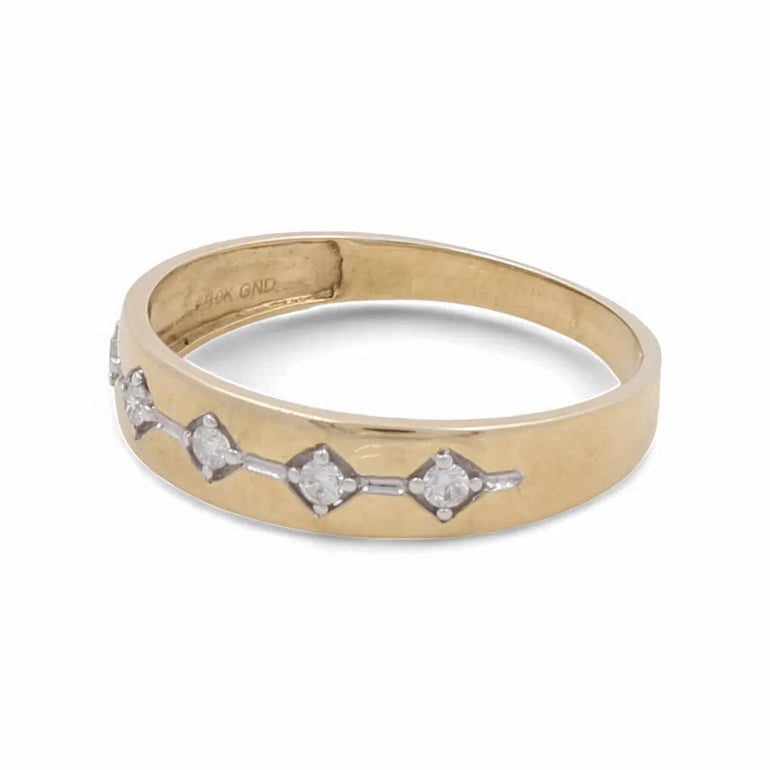 10K Yellow Gold Bridal Men Ring with Diamonds - Miral Jewelry
