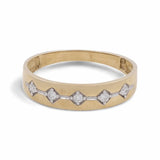 10K Yellow Gold Bridal Men Ring with Diamonds - Miral Jewelry