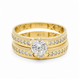 10K Yellow Gold Bridal Set Fashion Women's Ring - Miral Jewelry